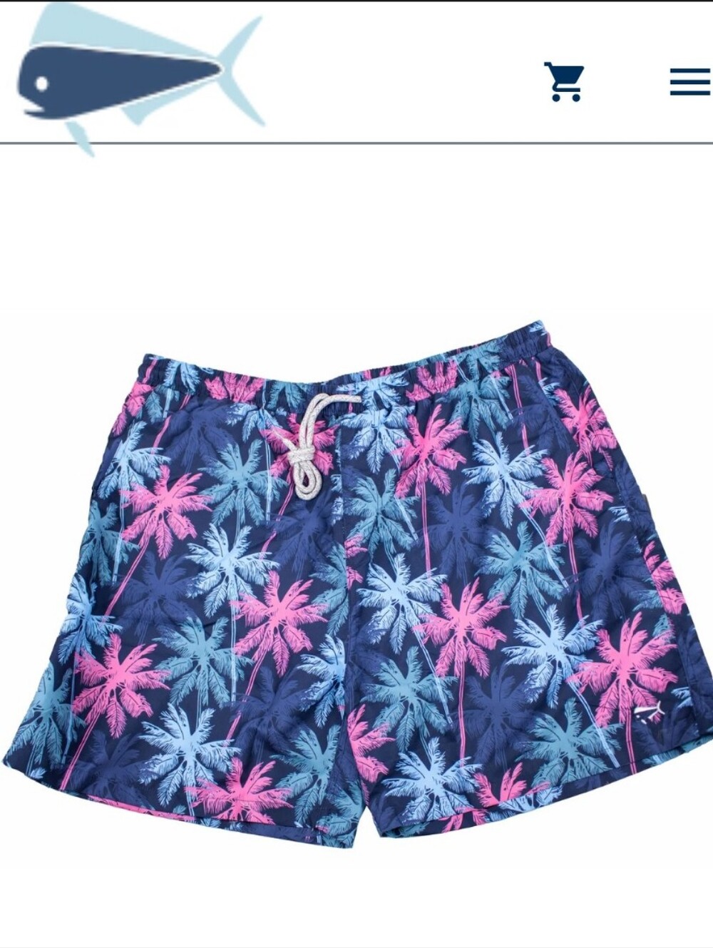 SOUTHERN LURE Boy's Printed Swim - Bright Palms - Deep Water Blue Size 6 Y